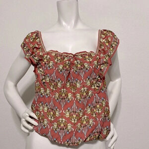 Max Studio NEW Chiffon Floral Crop Top Size M